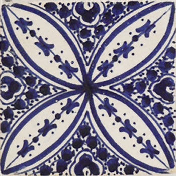 Mosaic House Moroccan tile Pigalle LG 1-15 White Cobalt Blue  hand painted handpainted 